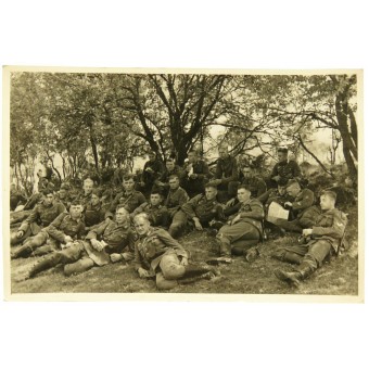 Wehrmacht soldiers during the rest stop, 1935 year. Espenlaub militaria